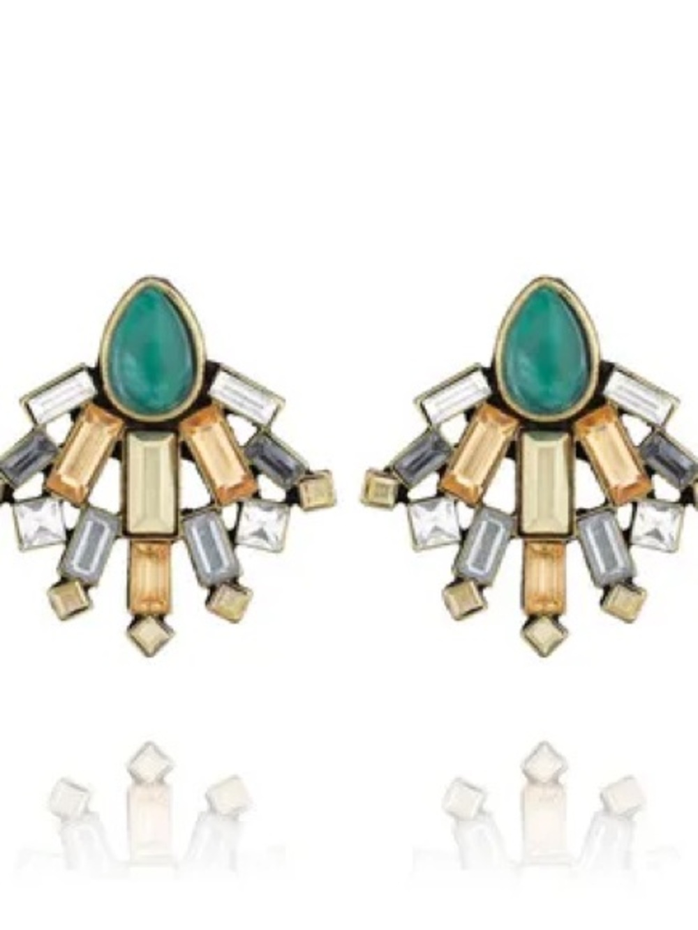 Chloe + Isabel Crystal Fan Statement Stud Earrings